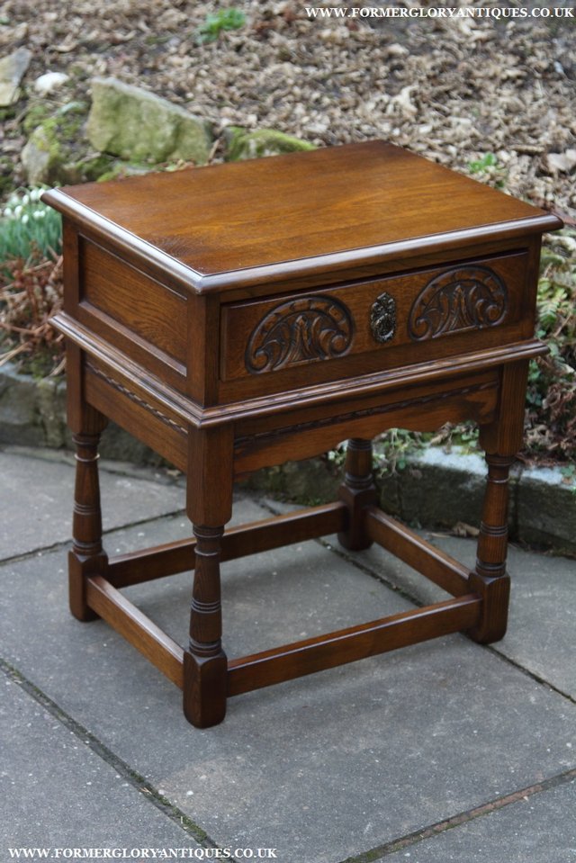 Image 15 of OLD CHARM LIGHT OAK COFFEE LAMP SIDE END HALL BEDSIDE TABLE