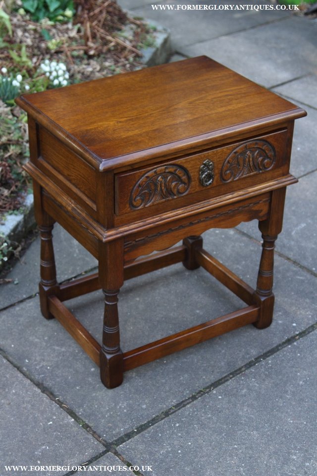 Image 35 of OLD CHARM LIGHT OAK COFFEE LAMP SIDE END HALL BEDSIDE TABLE