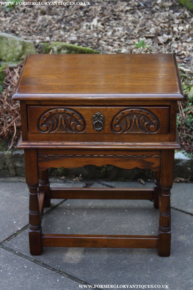 Image 39 of OLD CHARM LIGHT OAK COFFEE LAMP SIDE END HALL BEDSIDE TABLE