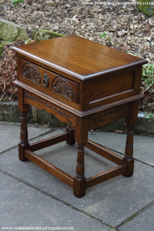 Image 41 of OLD CHARM LIGHT OAK COFFEE LAMP SIDE END HALL BEDSIDE TABLE