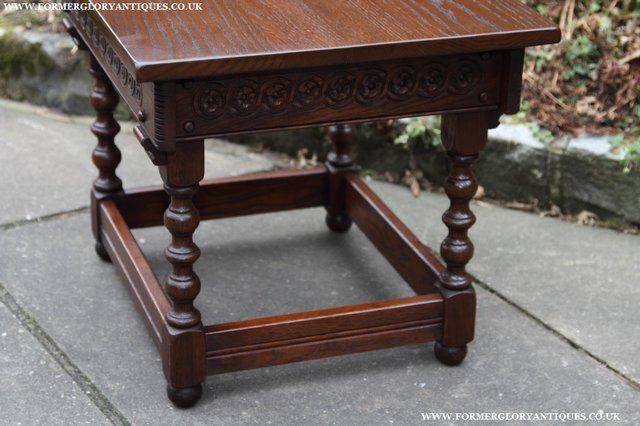 Image 19 of AN OLD CHARM TUDOR OAK OCCASIONAL COFFEE LAMP SIDE END TABLE