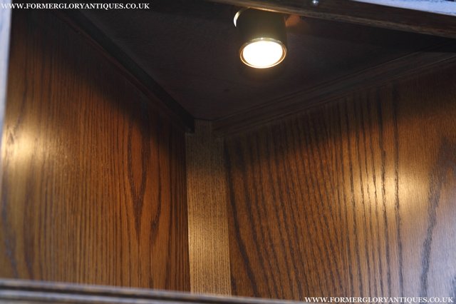 Image 28 of OLD CHARM LIGHT OAK CORNER CABINET DISPLAY CUPBOARD