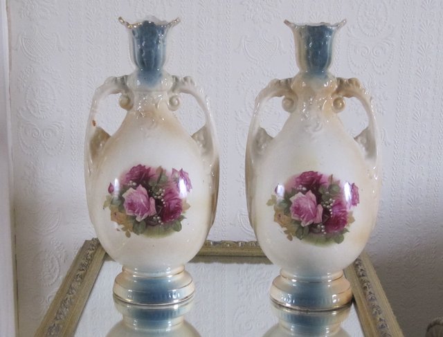 Image 2 of Pair of Vases (Roses)