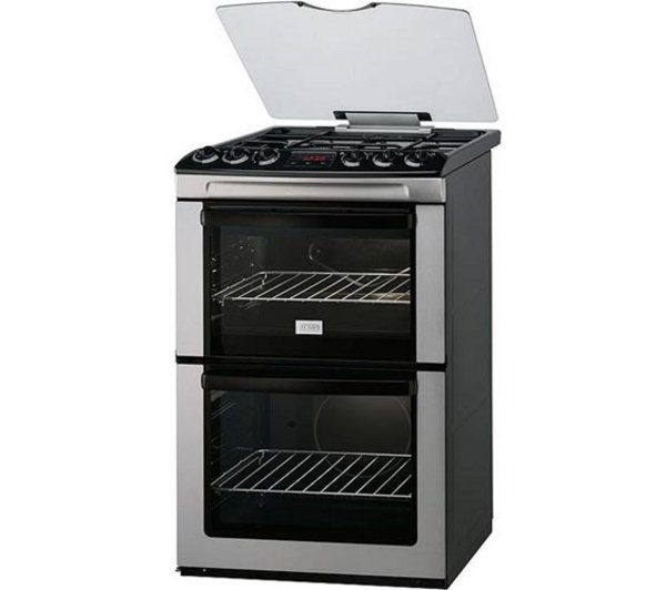 Preview of the first image of ZANUSSI 60CM BLACK / STEEL GAS COOKER !!BRAND NEW-TOP SPEC!.