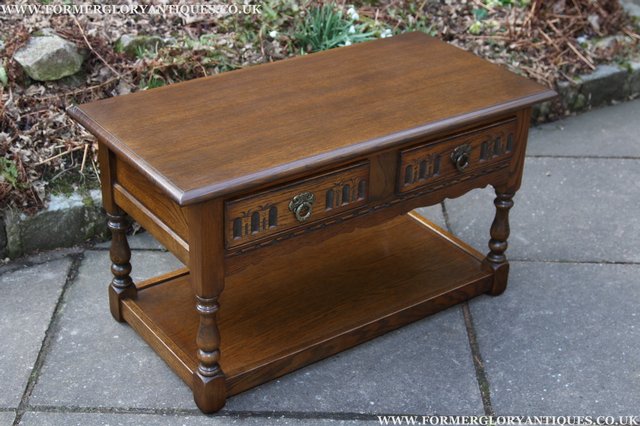 Image 6 of OLD CHARM LIGHT OAK 2 DRAWER OCCASIONAL COFFEE SIDE TABLE