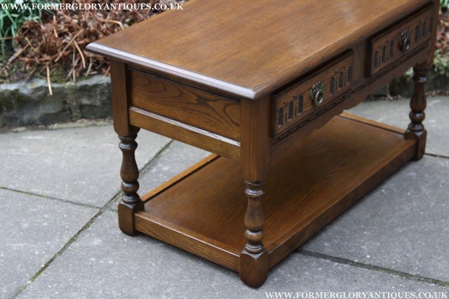 Image 16 of OLD CHARM LIGHT OAK 2 DRAWER OCCASIONAL COFFEE SIDE TABLE