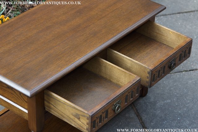 Image 21 of OLD CHARM LIGHT OAK 2 DRAWER OCCASIONAL COFFEE SIDE TABLE
