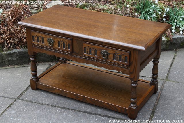 Image 22 of OLD CHARM LIGHT OAK 2 DRAWER OCCASIONAL COFFEE SIDE TABLE