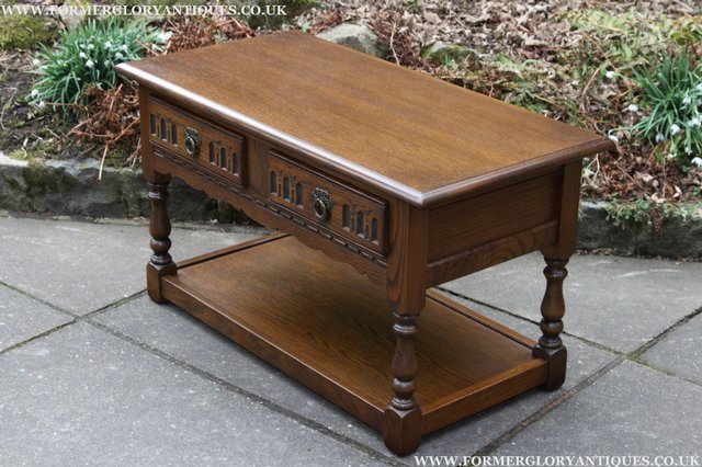 Image 26 of OLD CHARM LIGHT OAK 2 DRAWER OCCASIONAL COFFEE SIDE TABLE
