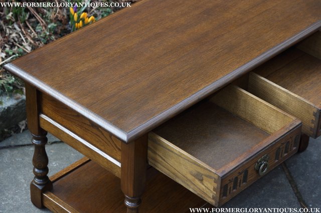 Image 28 of OLD CHARM LIGHT OAK 2 DRAWER OCCASIONAL COFFEE SIDE TABLE