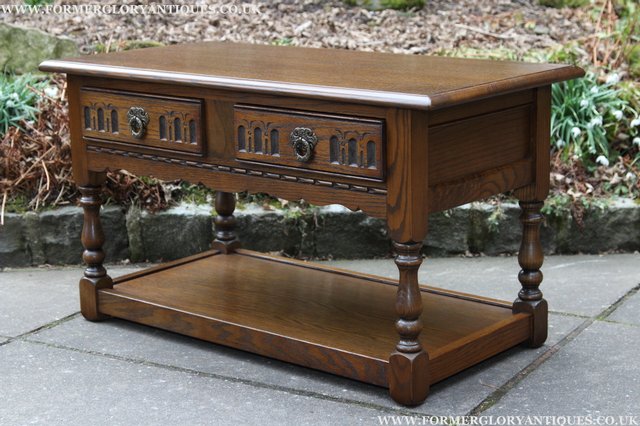 Image 29 of OLD CHARM LIGHT OAK 2 DRAWER OCCASIONAL COFFEE SIDE TABLE