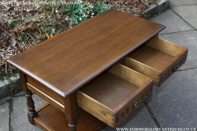 Image 33 of OLD CHARM LIGHT OAK 2 DRAWER OCCASIONAL COFFEE SIDE TABLE