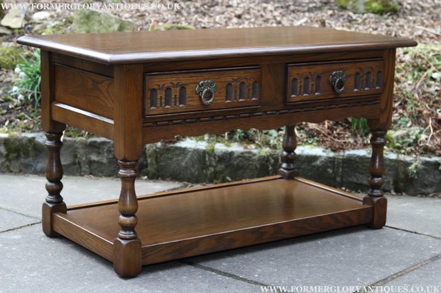 Image 37 of OLD CHARM LIGHT OAK 2 DRAWER OCCASIONAL COFFEE SIDE TABLE