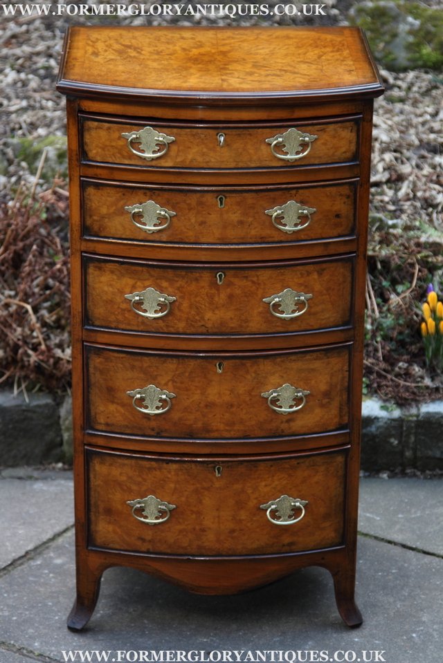 Image 5 of BURR WALNUT MAHOGANY CHEST OF DRAWERS BEDSIDE COFFEE TABLE