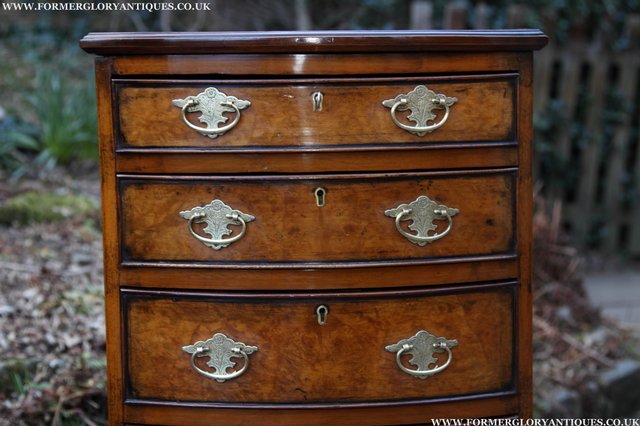 Image 9 of BURR WALNUT MAHOGANY CHEST OF DRAWERS BEDSIDE COFFEE TABLE