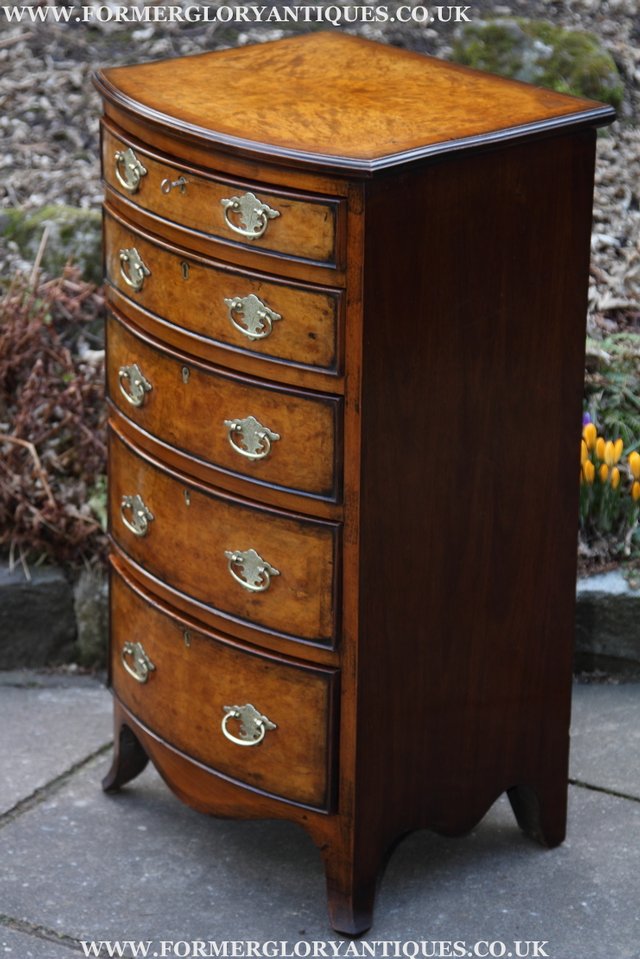 Image 12 of BURR WALNUT MAHOGANY CHEST OF DRAWERS BEDSIDE COFFEE TABLE