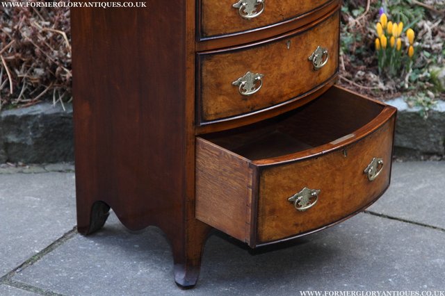 Image 13 of BURR WALNUT MAHOGANY CHEST OF DRAWERS BEDSIDE COFFEE TABLE