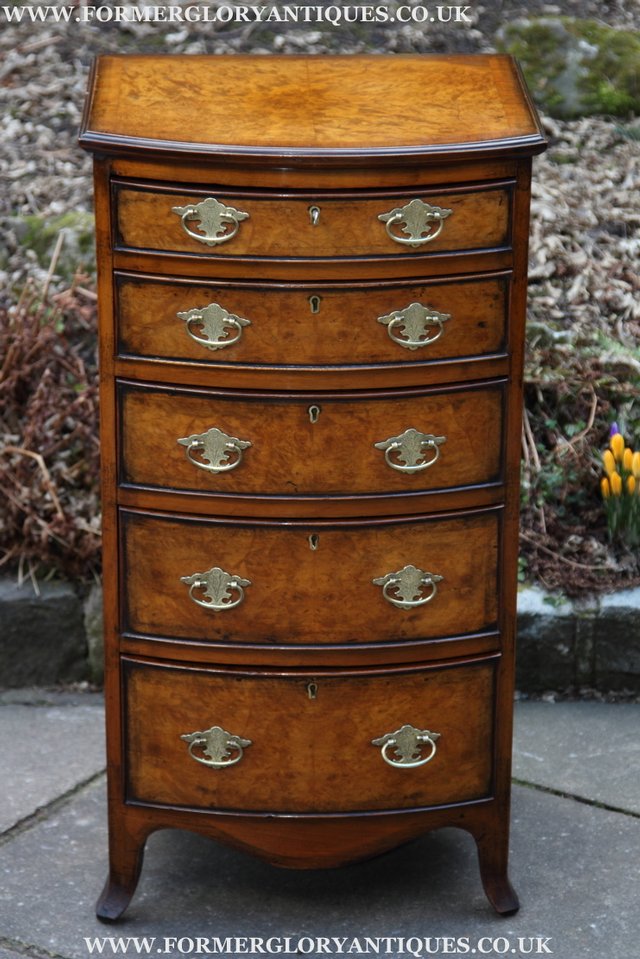 Image 16 of BURR WALNUT MAHOGANY CHEST OF DRAWERS BEDSIDE COFFEE TABLE