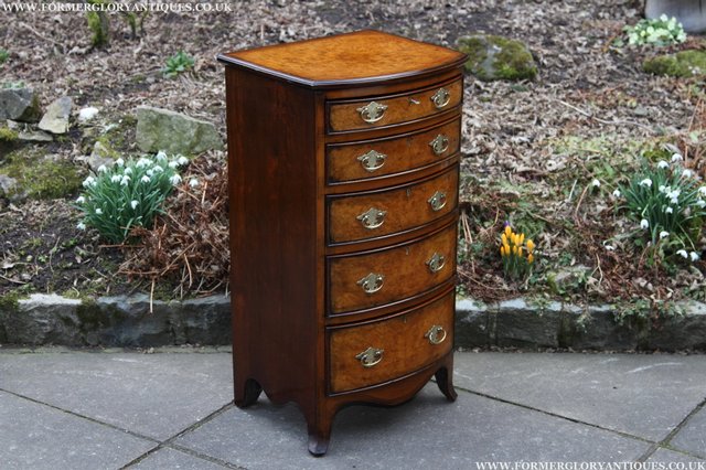 Image 21 of BURR WALNUT MAHOGANY CHEST OF DRAWERS BEDSIDE COFFEE TABLE