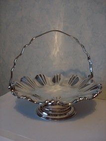 Preview of the first image of VICTORIAN JOSEPH RODGERS SILVER PLATED HANDLED FRUIT STAND.