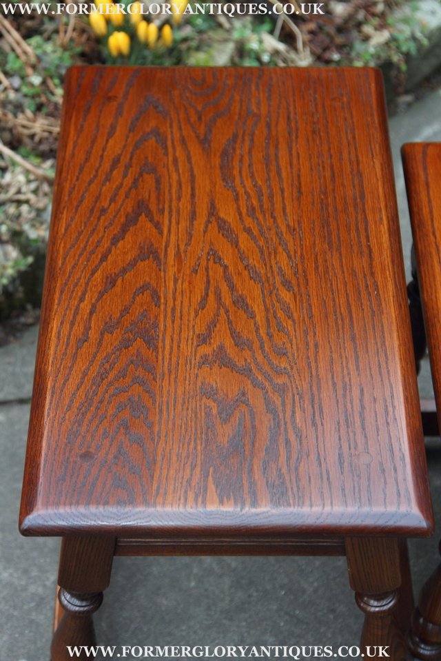 Image 9 of OLD CHARM NEST OF THREE TUDOR OAK COFFEE SIDE END TABLES