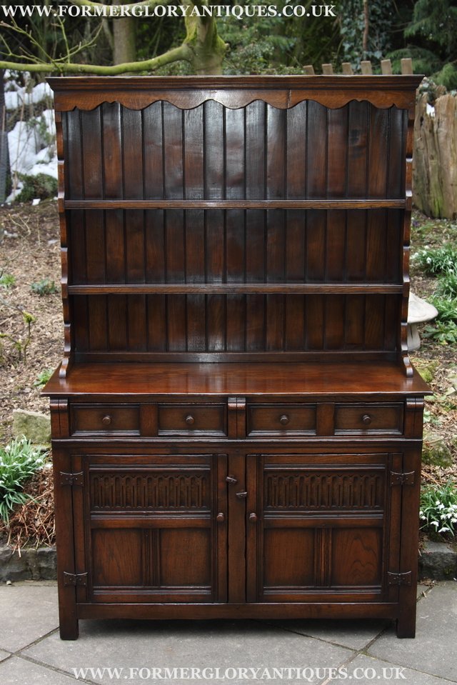 Image 10 of TITCHMARSH AND GOODWIN SOLID OAK DRESSER SIDEBOARD CUPBOARD