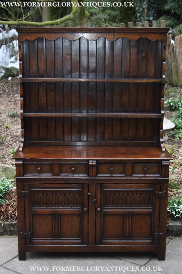 Image 35 of TITCHMARSH AND GOODWIN SOLID OAK DRESSER SIDEBOARD CUPBOARD