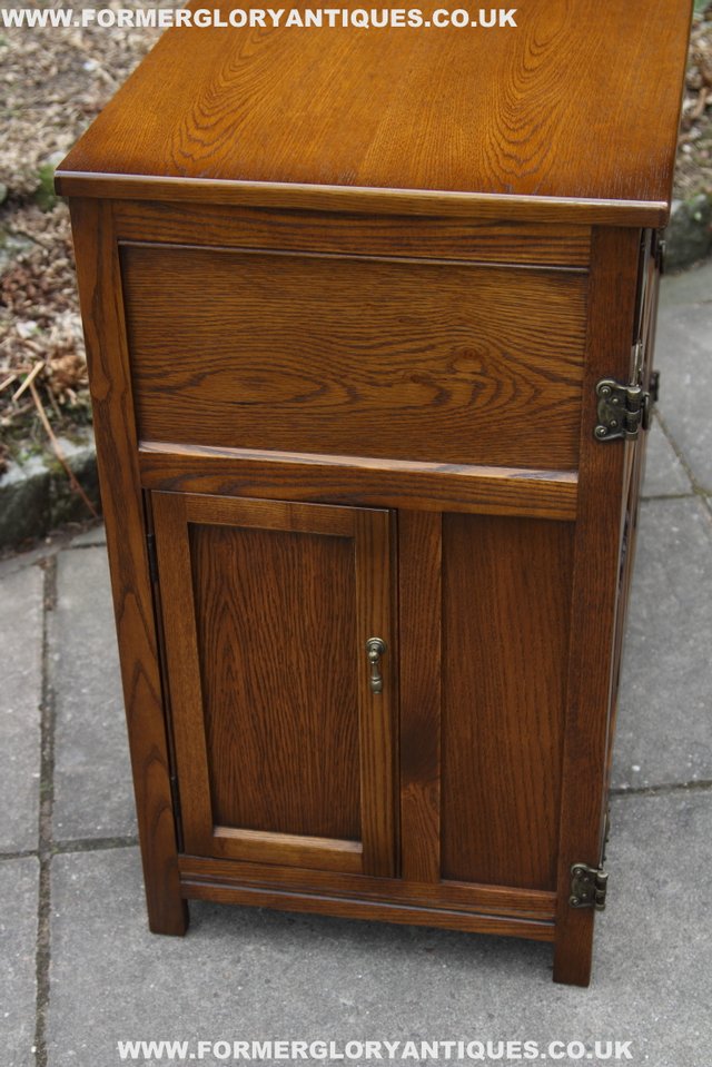 Image 8 of OLD CHARM LIGHT OAK WRITING DESK COMPUTER CABINET TABLE