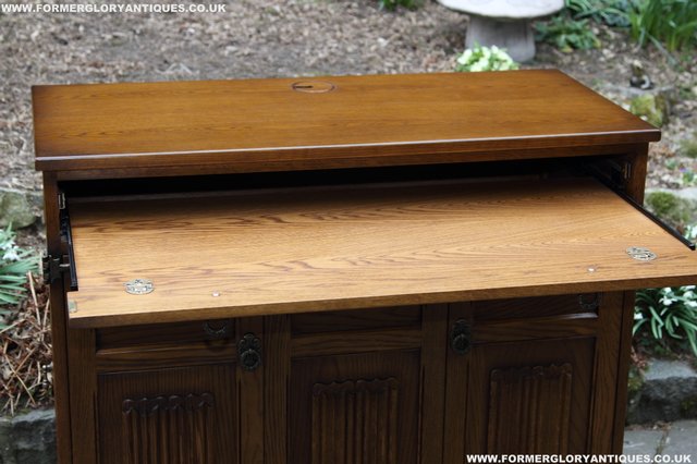 Image 23 of OLD CHARM LIGHT OAK WRITING DESK COMPUTER CABINET TABLE
