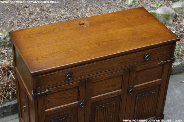 Image 24 of OLD CHARM LIGHT OAK WRITING DESK COMPUTER CABINET TABLE