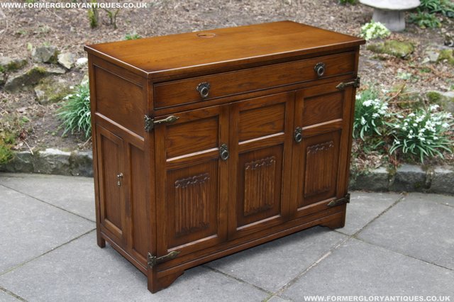 Image 28 of OLD CHARM LIGHT OAK WRITING DESK COMPUTER CABINET TABLE