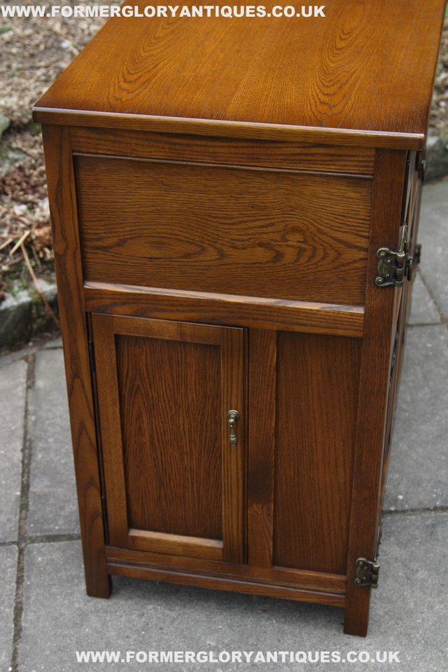 Image 29 of OLD CHARM LIGHT OAK WRITING DESK COMPUTER CABINET TABLE