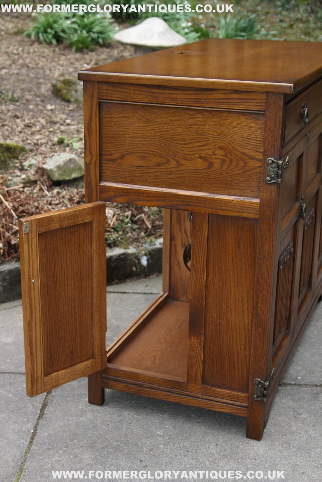 Image 37 of OLD CHARM LIGHT OAK WRITING DESK COMPUTER CABINET TABLE