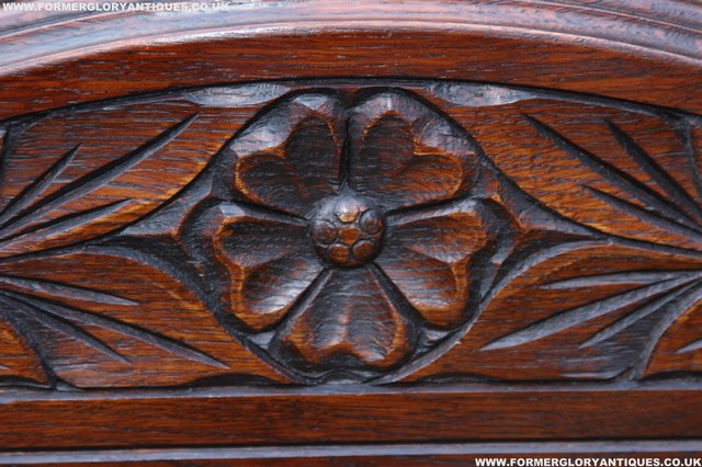 Image 11 of OLD CHARM OAK OVERMANTEL FIRE SURROUND SIDEBOARD HALL MIRROR