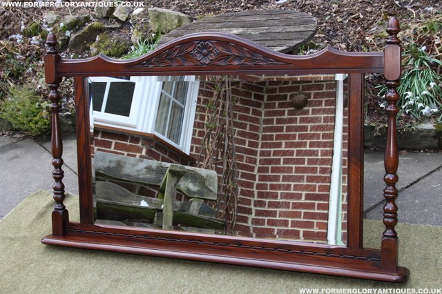 Image 12 of OLD CHARM OAK OVERMANTEL FIRE SURROUND SIDEBOARD HALL MIRROR