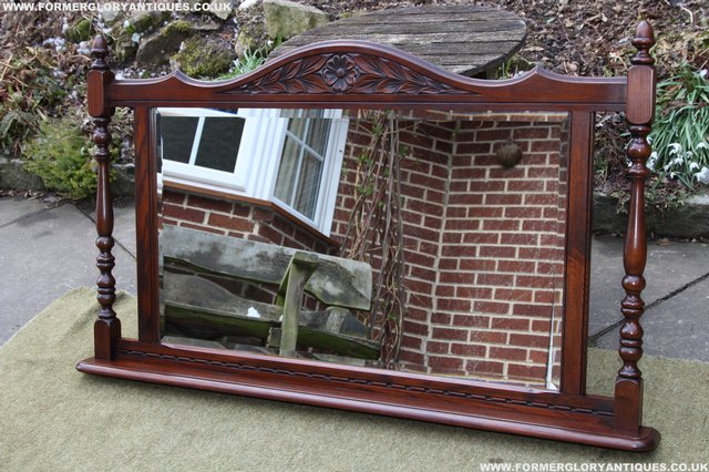Image 17 of OLD CHARM OAK OVERMANTEL FIRE SURROUND SIDEBOARD HALL MIRROR