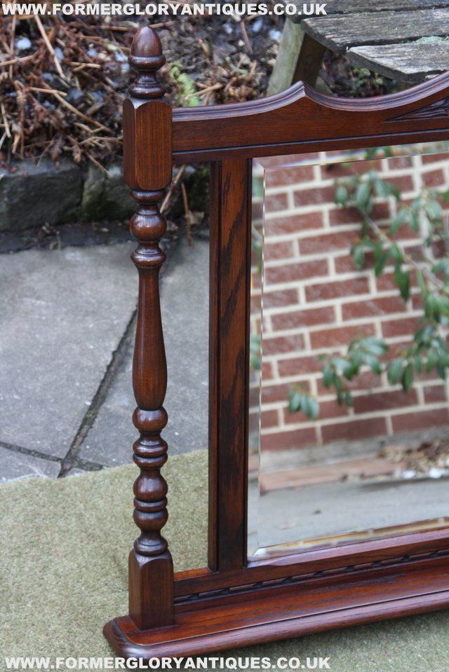 Image 18 of OLD CHARM OAK OVERMANTEL FIRE SURROUND SIDEBOARD HALL MIRROR