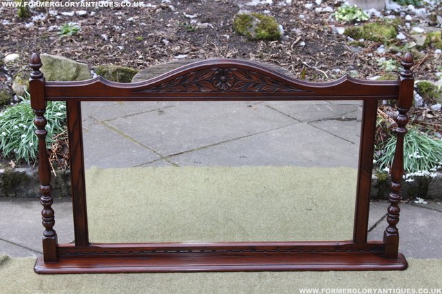 Image 25 of OLD CHARM OAK OVERMANTEL FIRE SURROUND SIDEBOARD HALL MIRROR