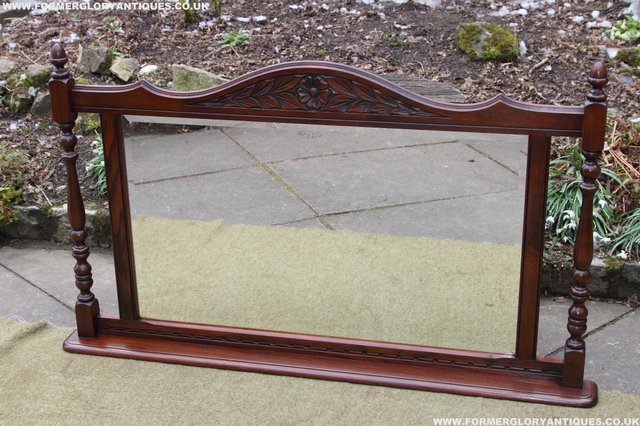 Image 30 of OLD CHARM OAK OVERMANTEL FIRE SURROUND SIDEBOARD HALL MIRROR