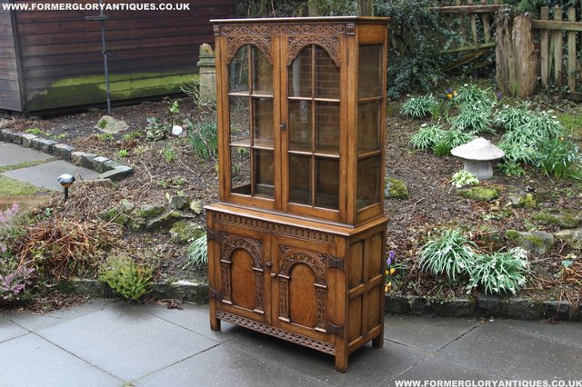 Image 8 of TITCHMARSH GOODWIN STYLE BOOKCASE DISPLAY CABINET CUPBOARD