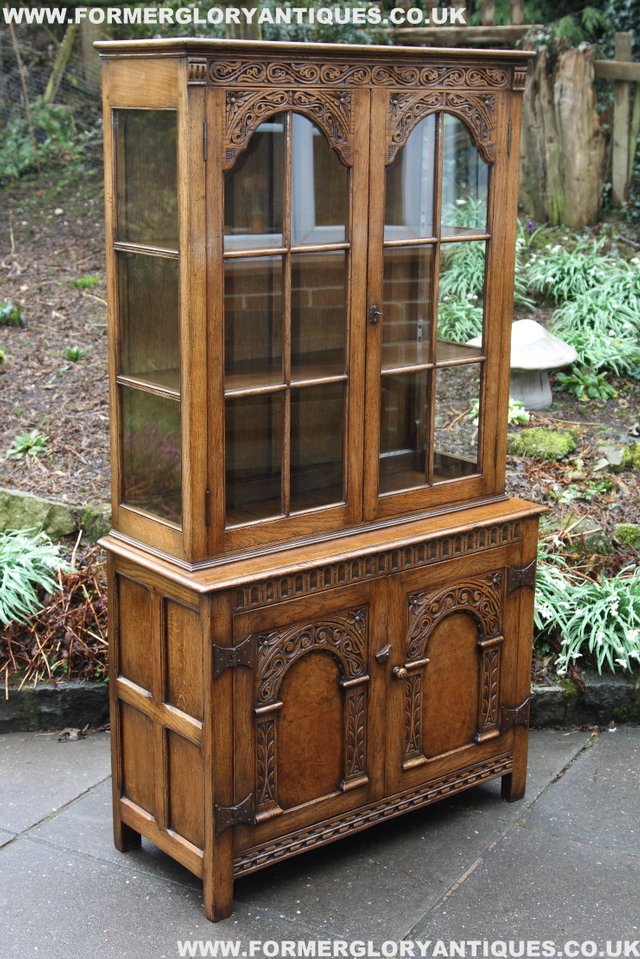 Image 13 of TITCHMARSH GOODWIN STYLE BOOKCASE DISPLAY CABINET CUPBOARD