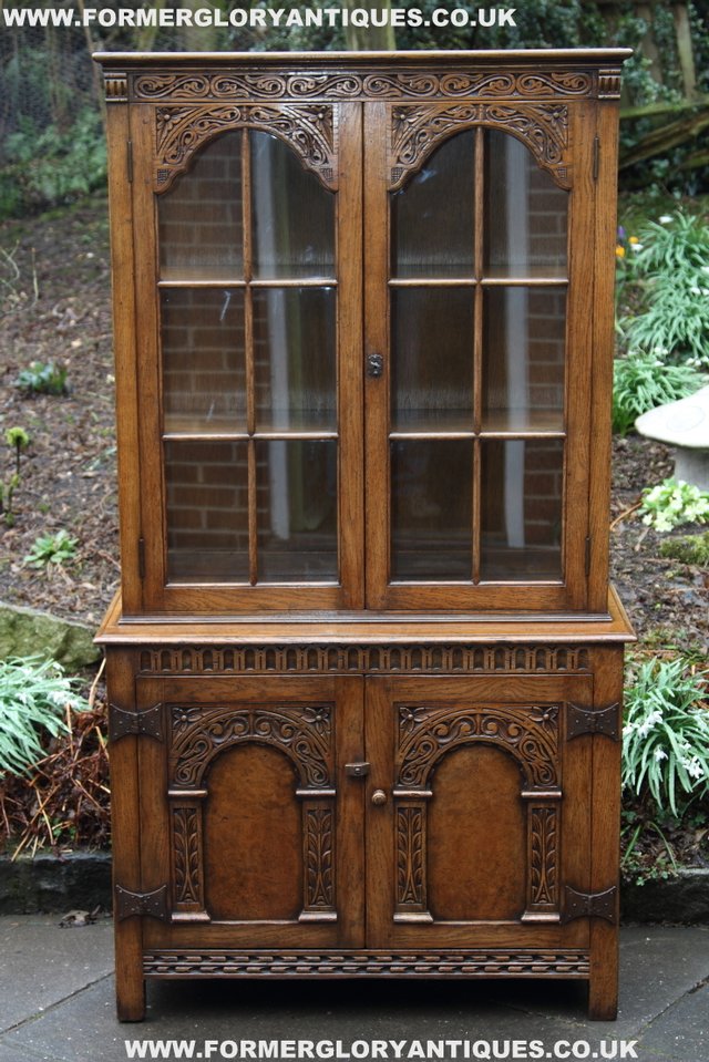 Image 18 of TITCHMARSH GOODWIN STYLE BOOKCASE DISPLAY CABINET CUPBOARD