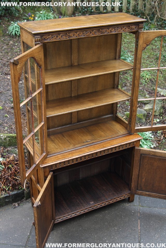 Image 19 of TITCHMARSH GOODWIN STYLE BOOKCASE DISPLAY CABINET CUPBOARD