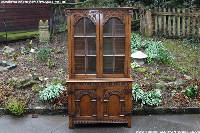 Image 40 of TITCHMARSH GOODWIN STYLE BOOKCASE DISPLAY CABINET CUPBOARD