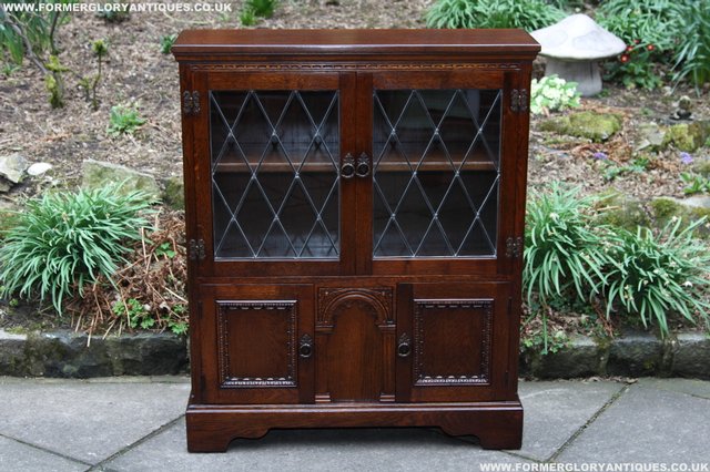 Preview of the first image of OLDE COURT OLD CHARM JAYCEE OAK BOOKCASE SHELVES CUPBOARD.