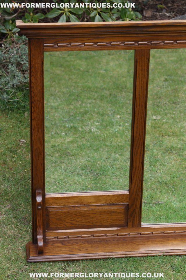Image 8 of OLD CHARM OAK OVERMANTEL FIRE SURROUND SIDEBOARD HALL MIRROR