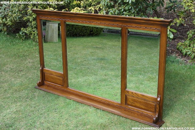 Image 9 of OLD CHARM OAK OVERMANTEL FIRE SURROUND SIDEBOARD HALL MIRROR