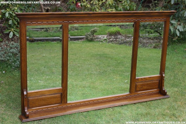 Image 10 of OLD CHARM OAK OVERMANTEL FIRE SURROUND SIDEBOARD HALL MIRROR