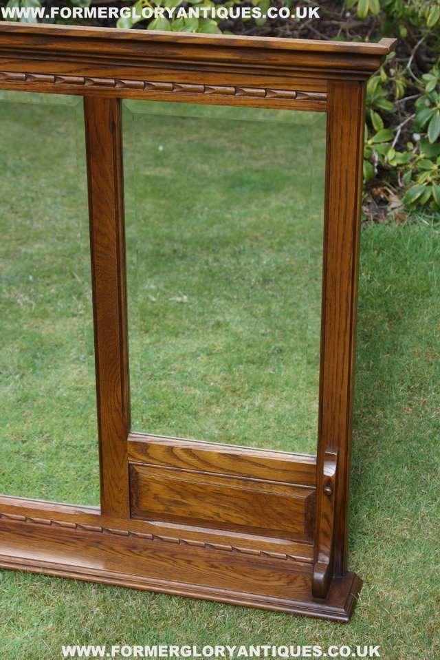Image 13 of OLD CHARM OAK OVERMANTEL FIRE SURROUND SIDEBOARD HALL MIRROR