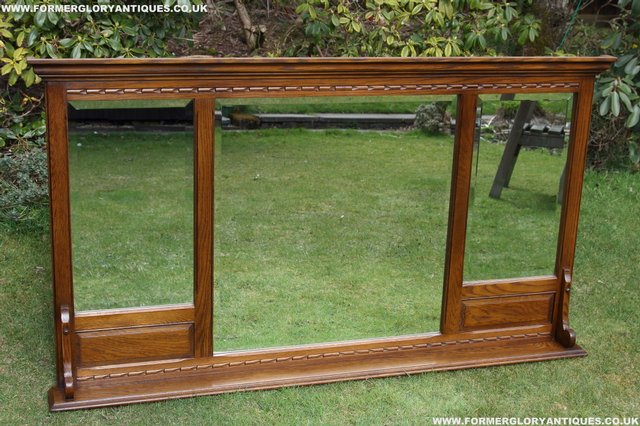 Image 16 of OLD CHARM OAK OVERMANTEL FIRE SURROUND SIDEBOARD HALL MIRROR